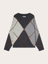 Wool-blend sweater with argyle pattern image number 4