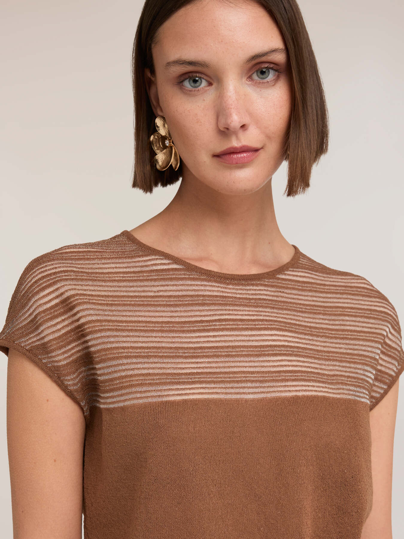 Striped linen blend sweater image number 3