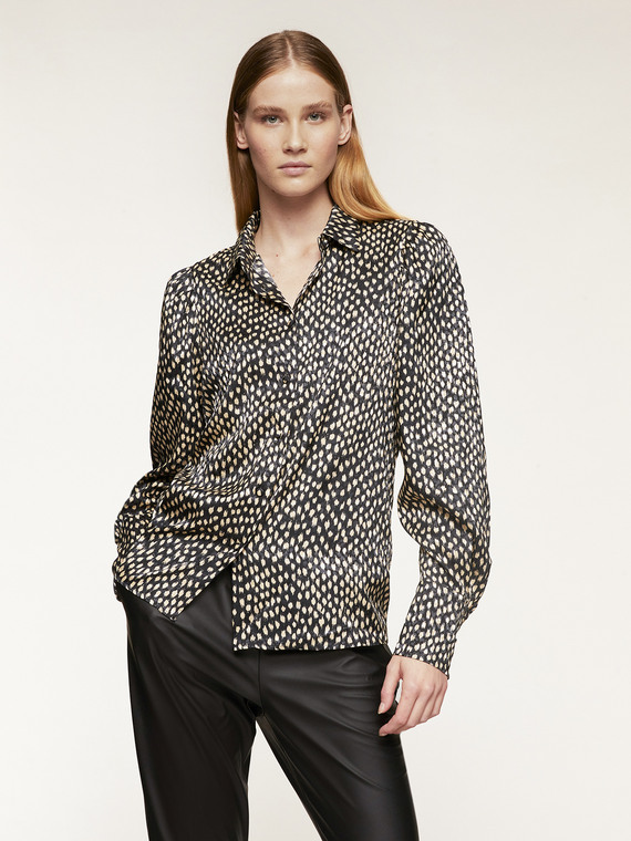 Leopard print jacquard shirt