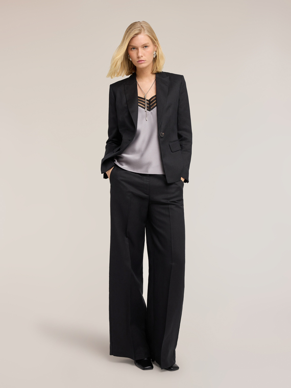 Linen lyocell blend blazer