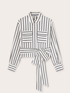 Striped cropped shirt with sash image number 3
