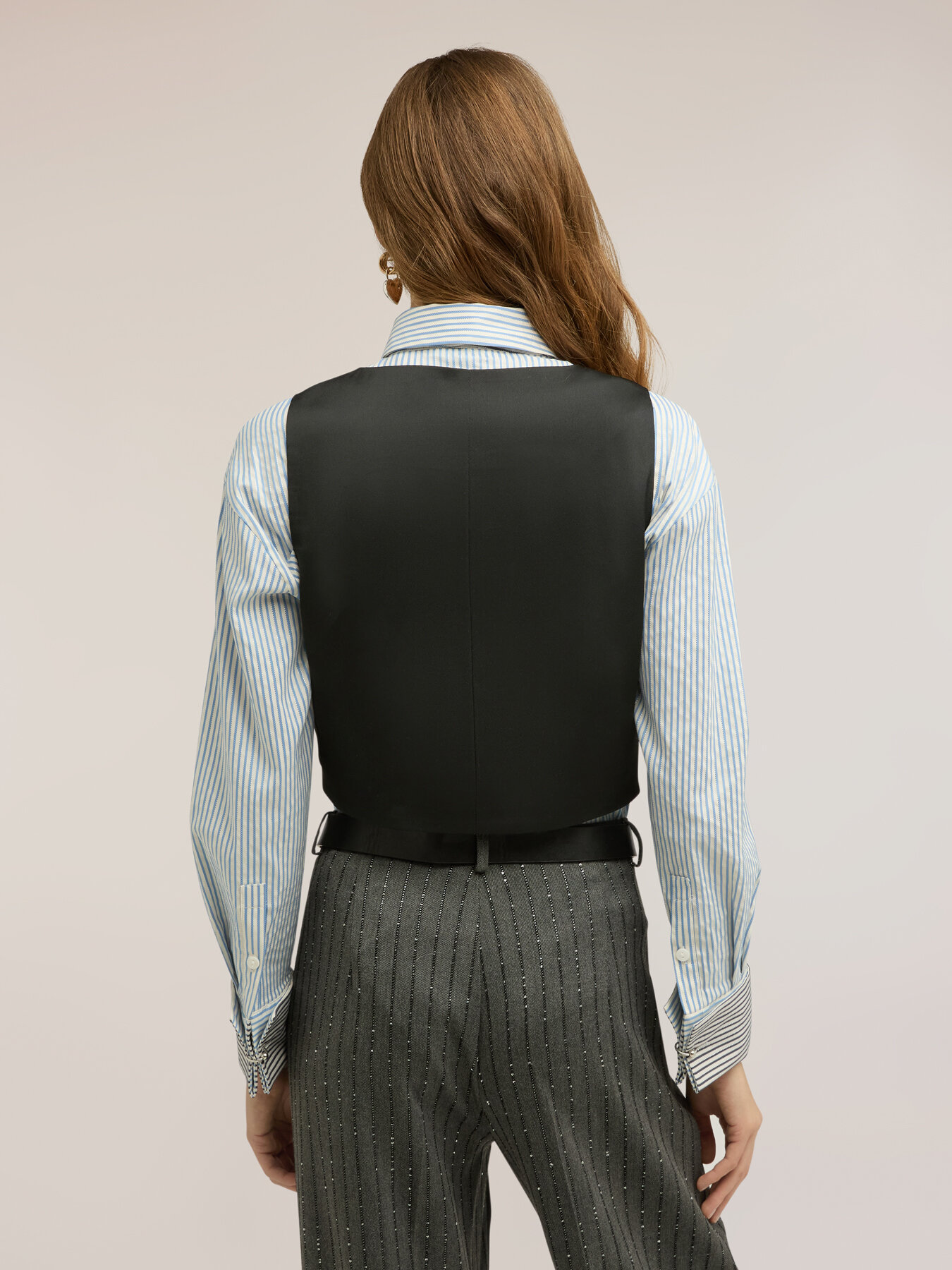 Weste mit Nadelstreifen-Muster und Pailletten image number 1