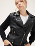 Biker jacket with knit sleeves image number 2