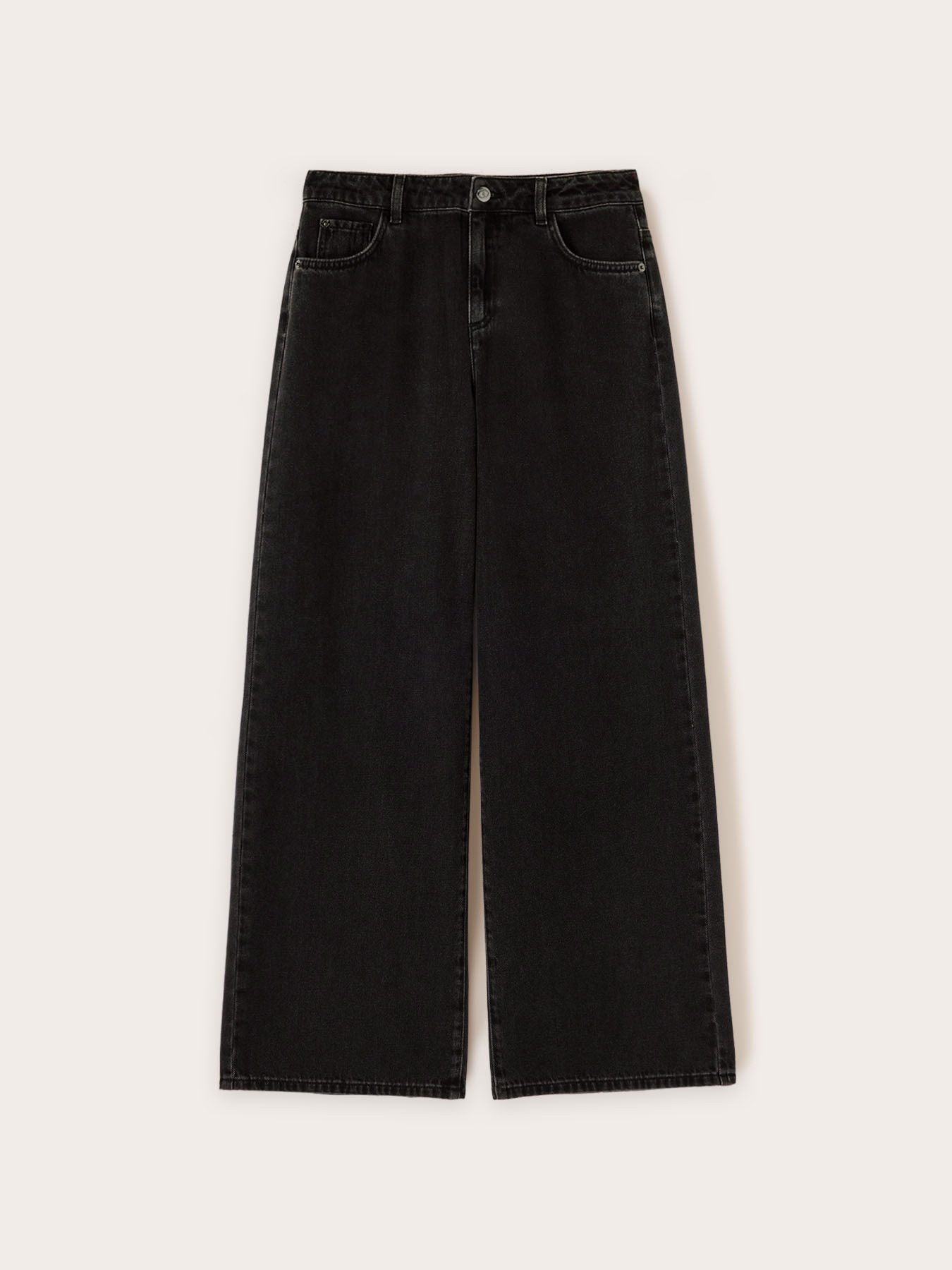 Jeans anchos de pierna ancha y holgados negros image number 4