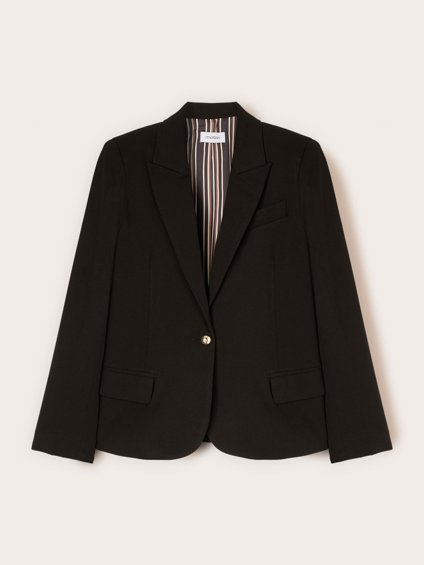 Single-breasted blazer with striped inner lining image number 4