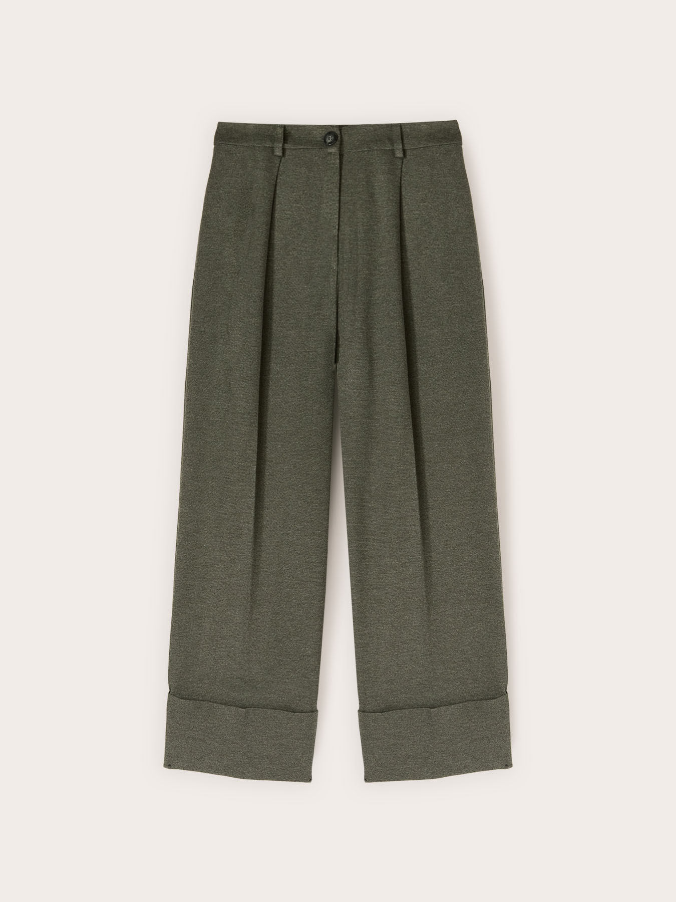 Ponte roma trousers with turn-up hem image number 4
