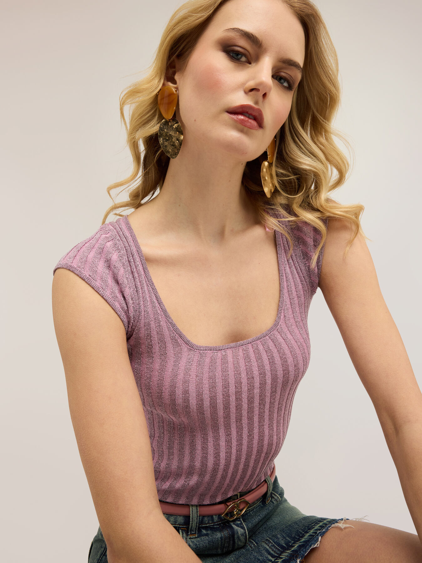 Pull slim en lurex c&ocirc;tel&eacute; image number 0