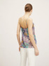 Jungle pattern embroidered draped top image number 1