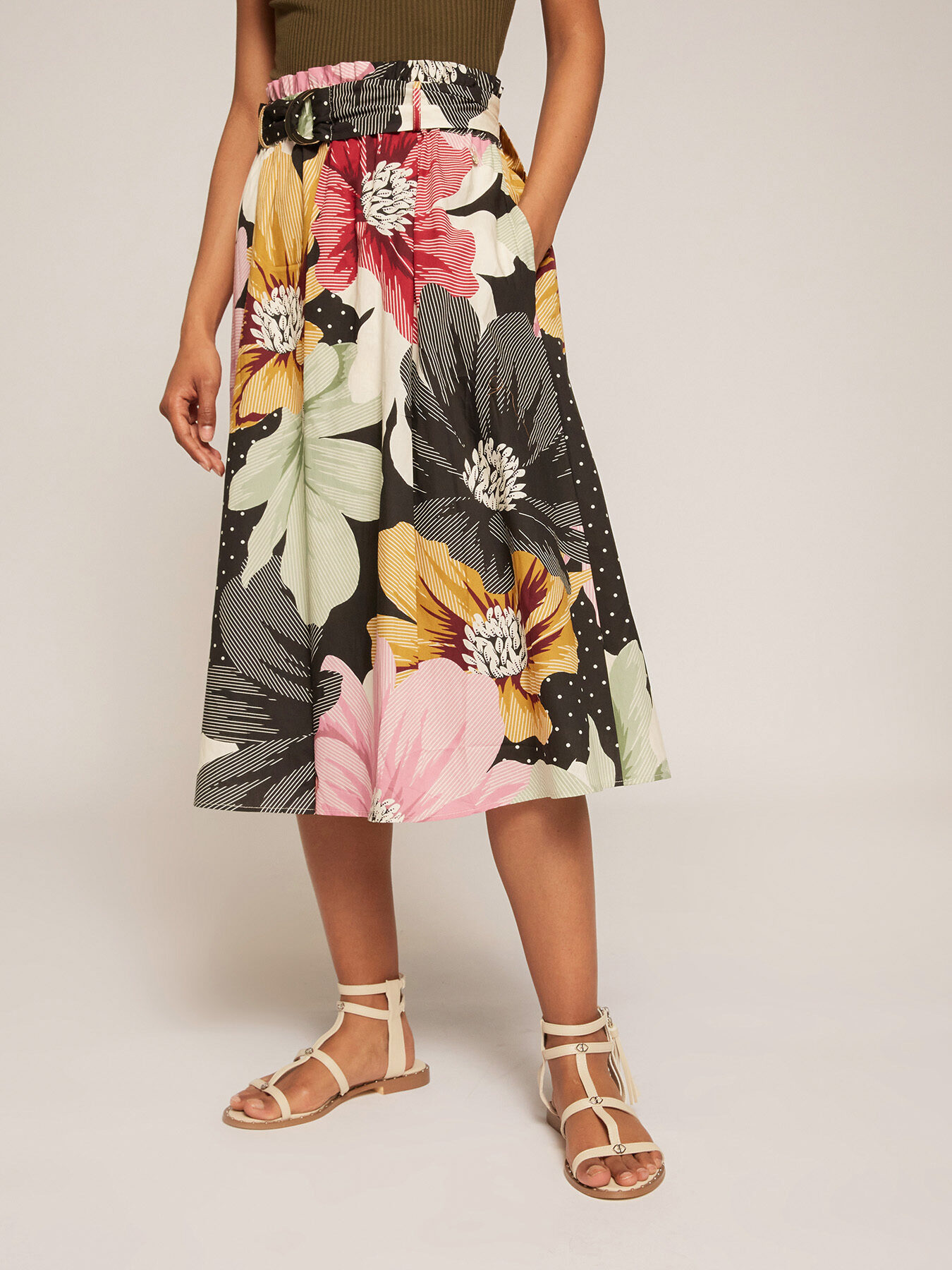 Gonna a ruota fantasia floreale image number 2