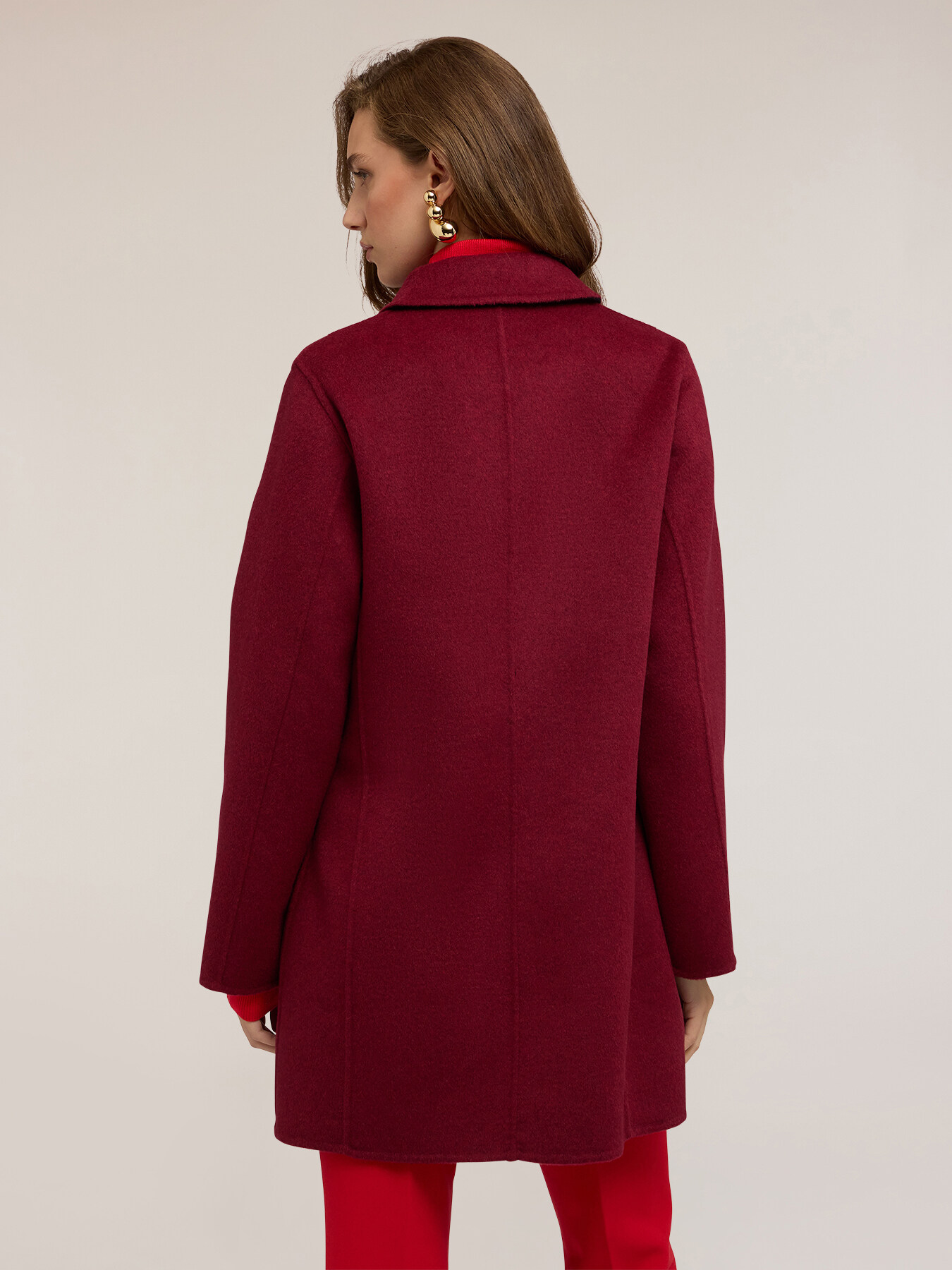 Cappotto reversibile in panno misto lana image number 1
