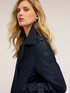 Short double-breasted denim trench coat image number 2