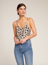 Knit top with animal print image number 0