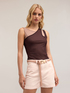 Top in jersey con canotta in tulle image number 3