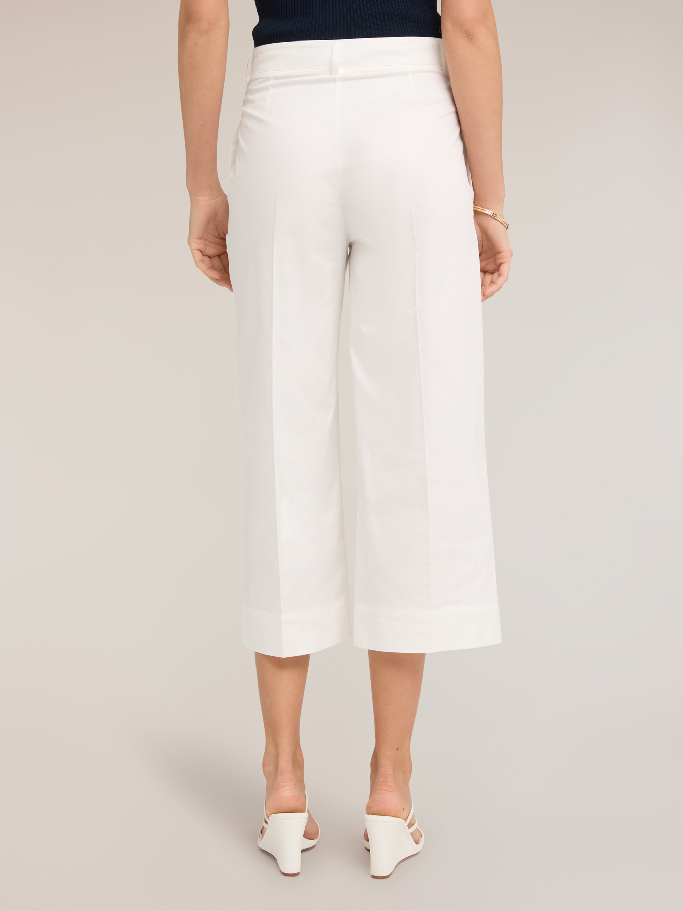 Cropped-Hose aus Baumwollmischgewebe image number 1