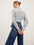 Striped cropped shirt with sash image number 1