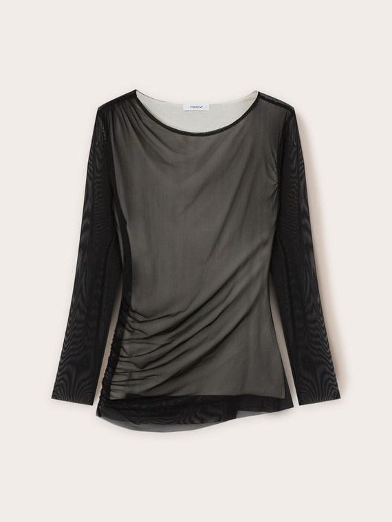 T-shirt maniche lunghe in tulle