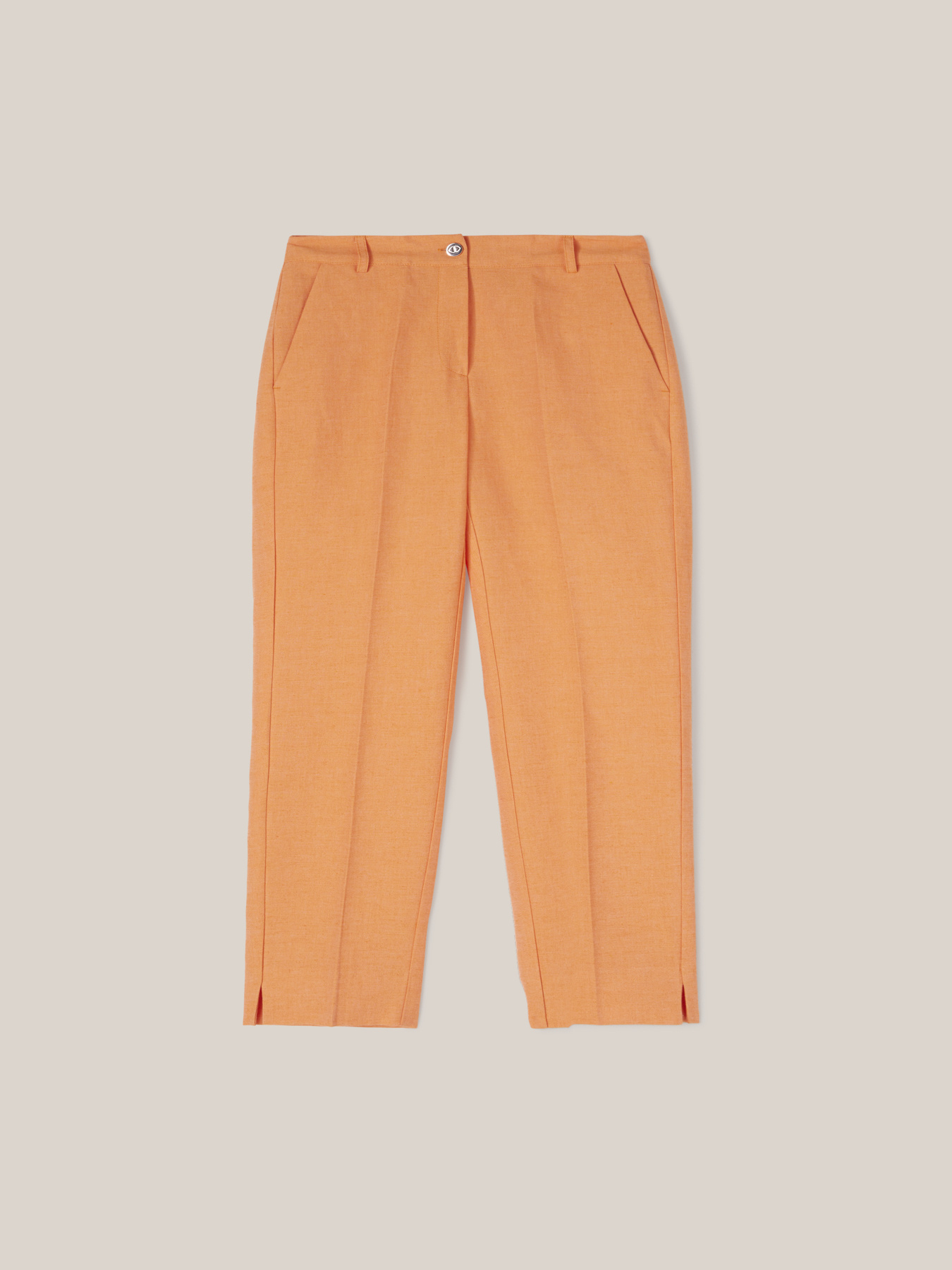 Straight-leg linen blend trousers image number 3