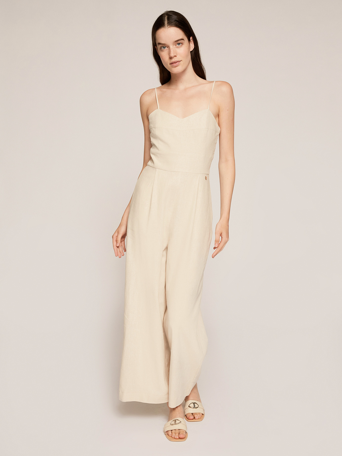 Long linen blend jumpsuit - Motivi.com - BE