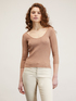 Ribbed lurex sweater with scoop neck image number 1