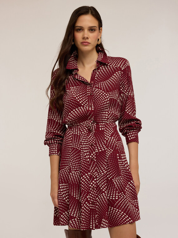 Heart-patterned shirtdress