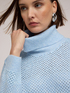 Turtleneck sweater with mesh knit image number 3