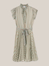 Rochie cu fustă plisată cu imprimeu geometric image number 3