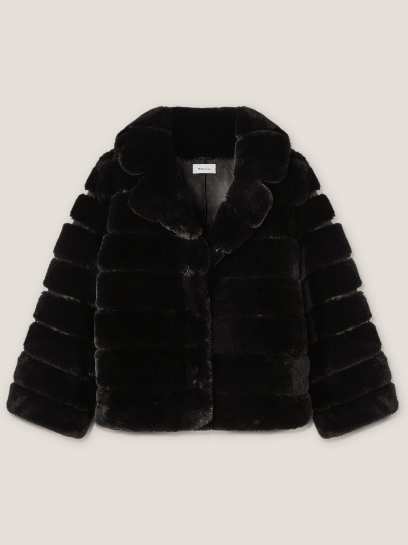 Abrigo capa de pelo sint&eacute;tico con listones image number 3