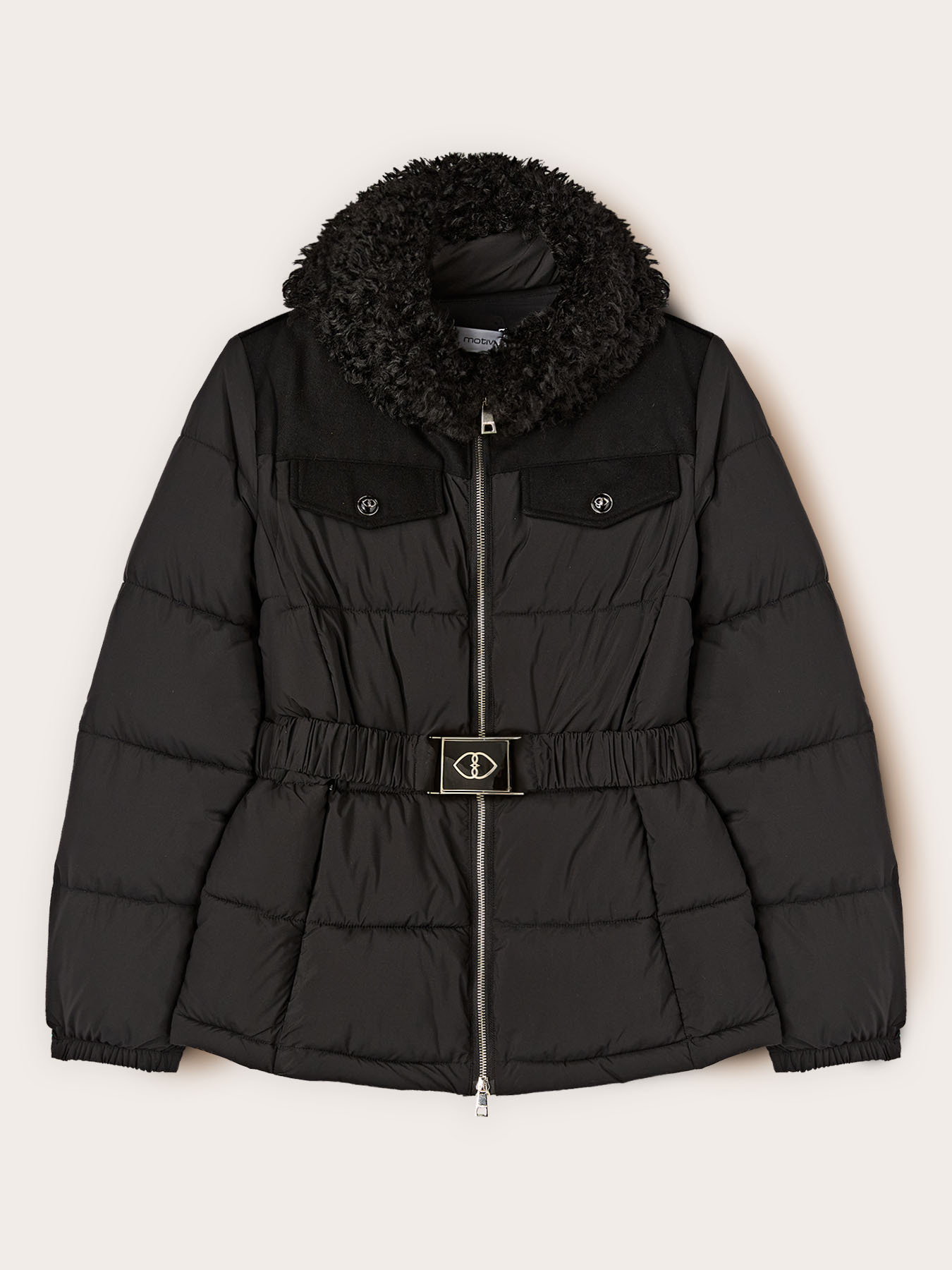 Jachetă scurtă matlasată cu centură image number 4