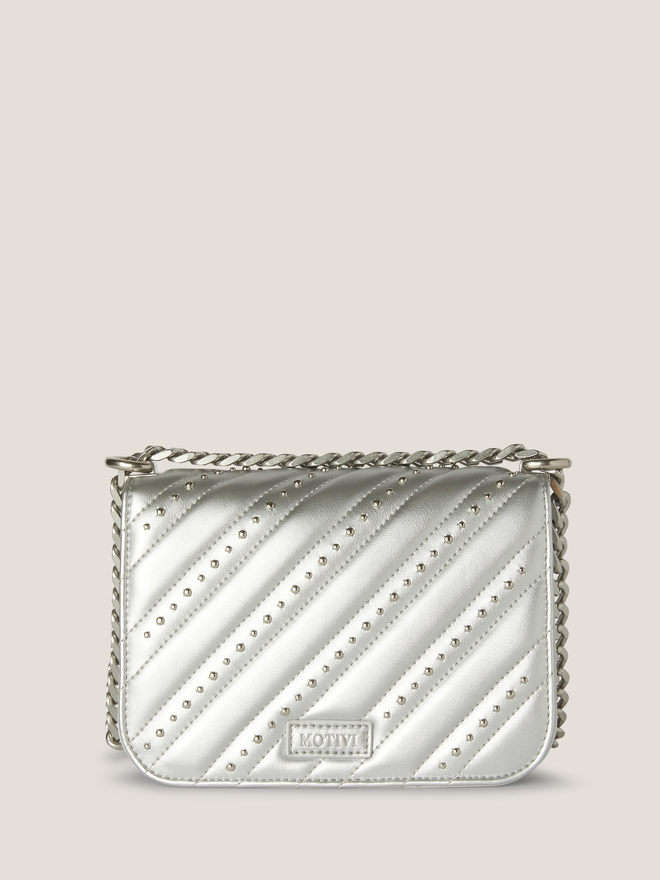 Mini City Bag in tessuto spalmato soft con borchie image number 1