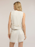Gilet in misto lino con scollo a V image number 1