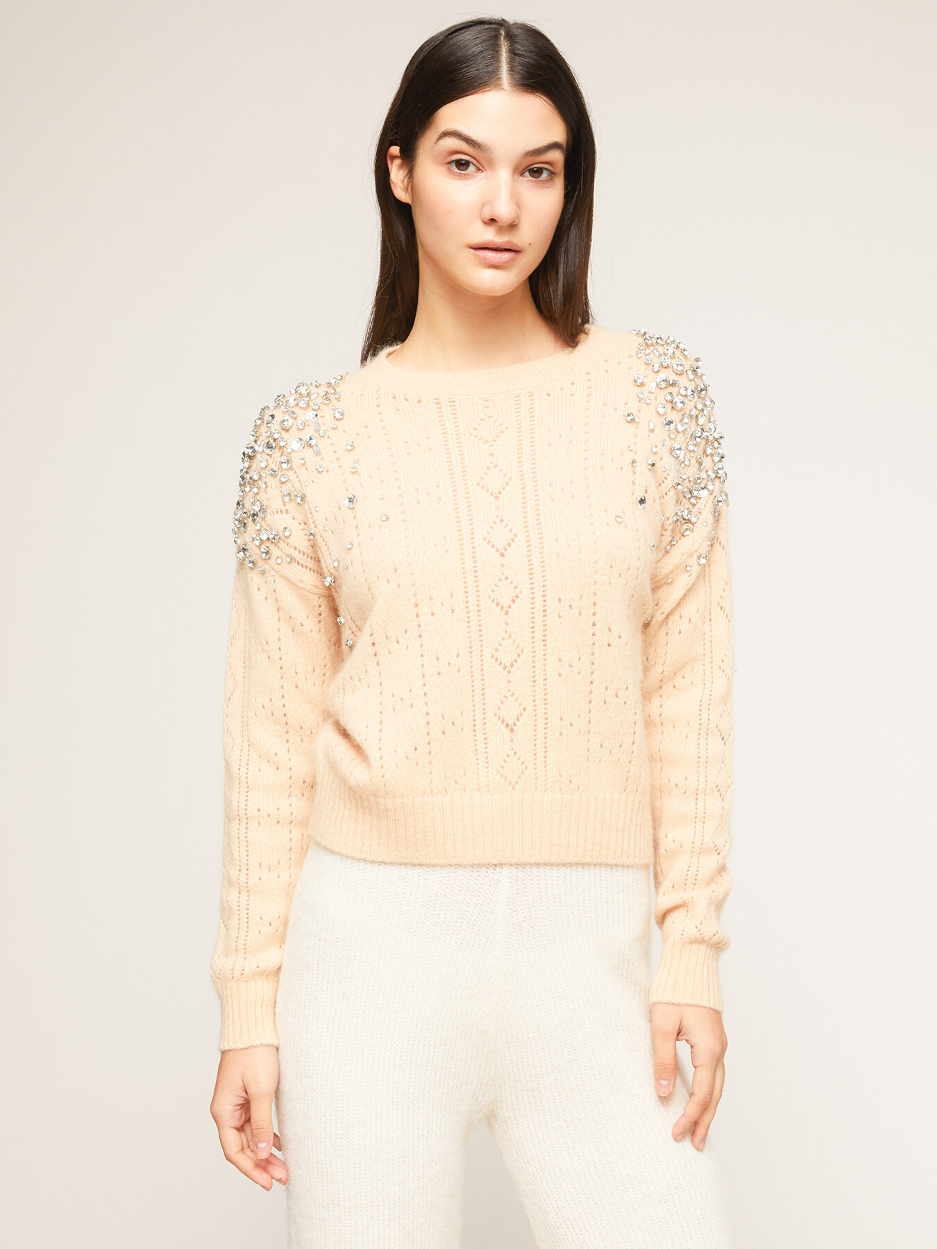 Angora blend sweater with gemstones image number 0