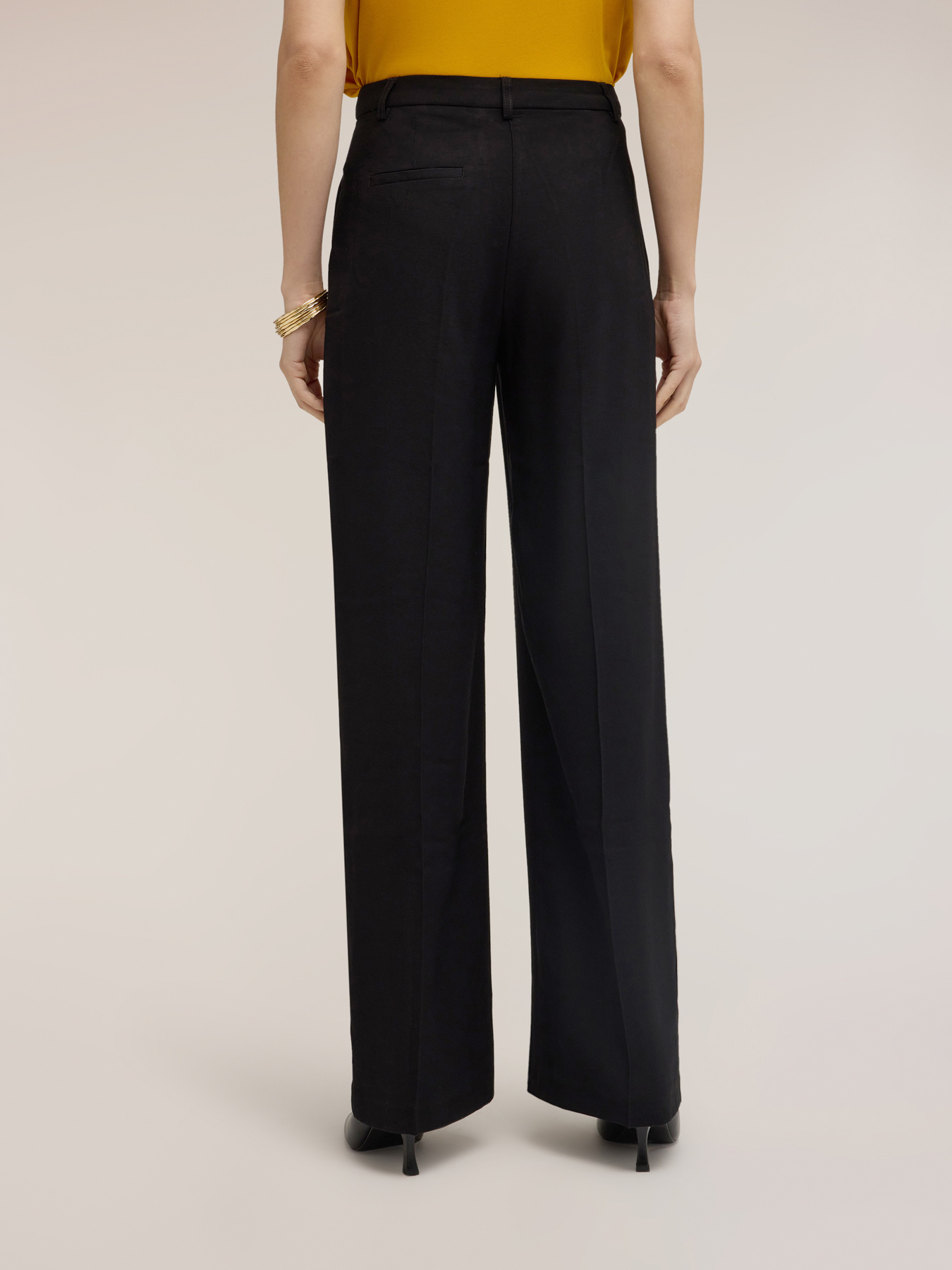 Pantalon palazzo en m&eacute;lange viscose image number 1