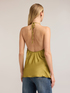 Top din satin cu decolteu halter image number 1