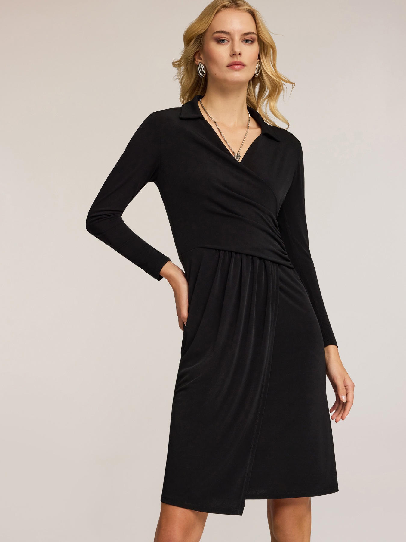 Rochie din jerseu drapată image number 2