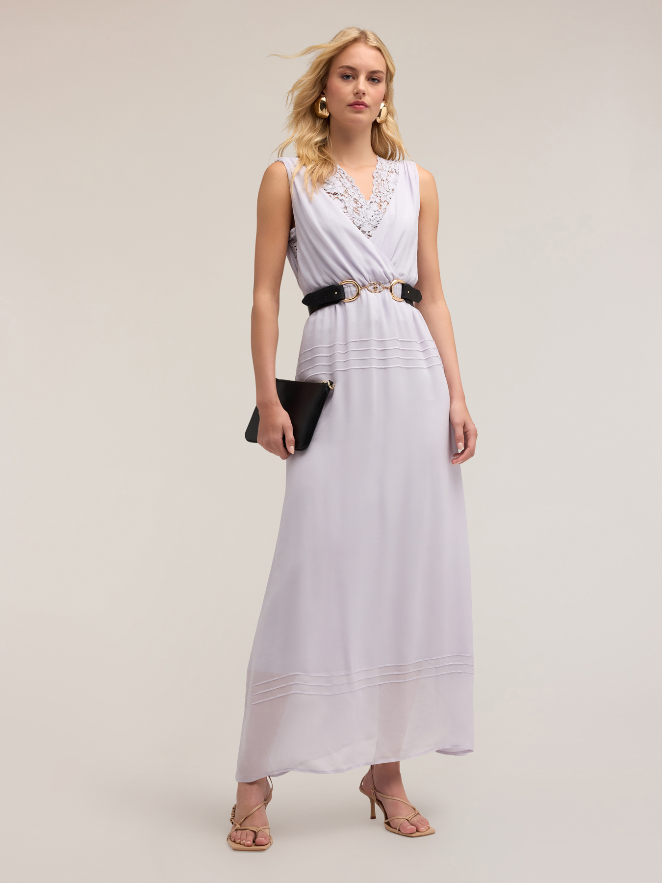 Vestito lungo con top in pizzo image number 2