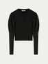 Cardigan a costine con maniche a sbuffo image number 3