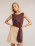 Voile top with knot and fringes image number 2