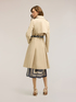 Mixed cotton drill trench coat with double belt image number 0