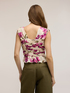 Ruffled top with floral print image number 1