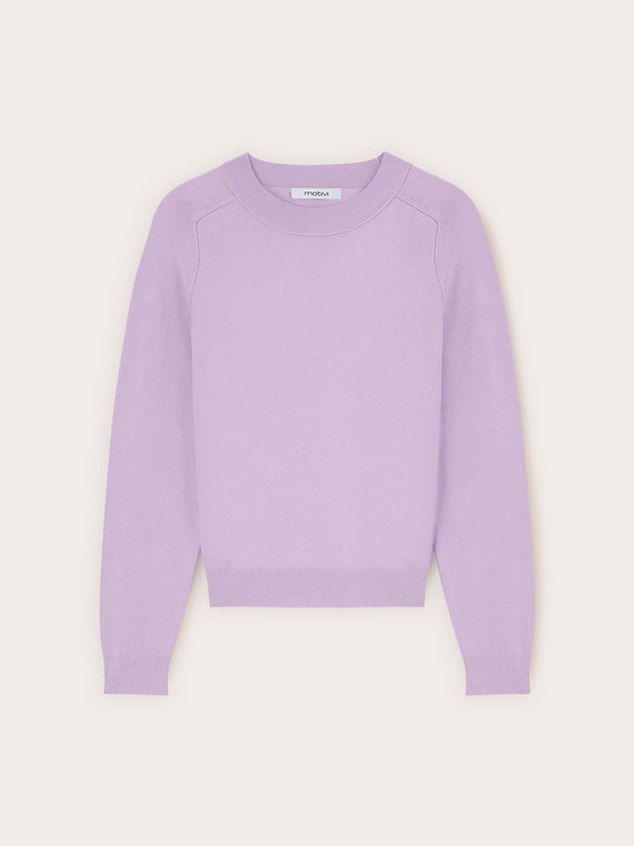 Crew neck sweater with bell sleeves