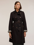 Double-breasted belted cotton blend trench coat image number 0