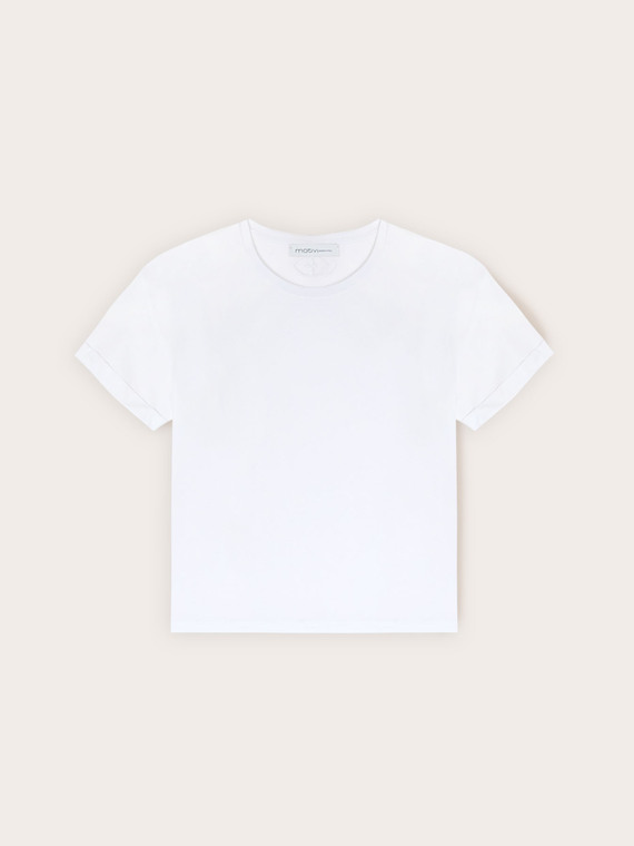 Boxy t-shirt with embroidered logo