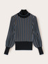 Pull &agrave; rayures lurex avec manches bouffantes image number 5