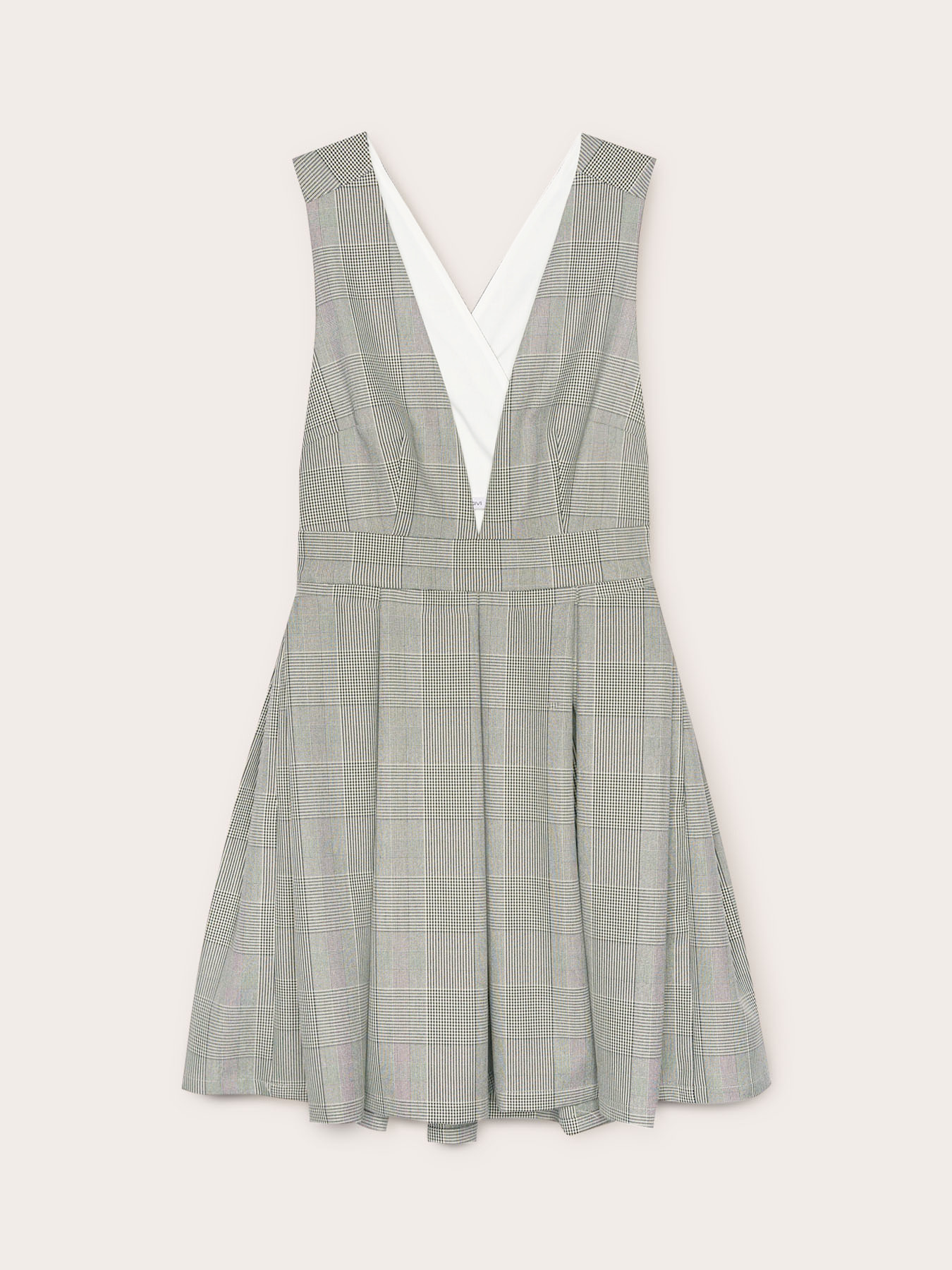 Vestito con ampia scollatura fantasia check image number 4