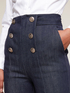 Jeans flare taille haute avec motif de boutons image number 2