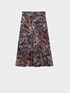 Circle skirt with foliage pattern image number 3