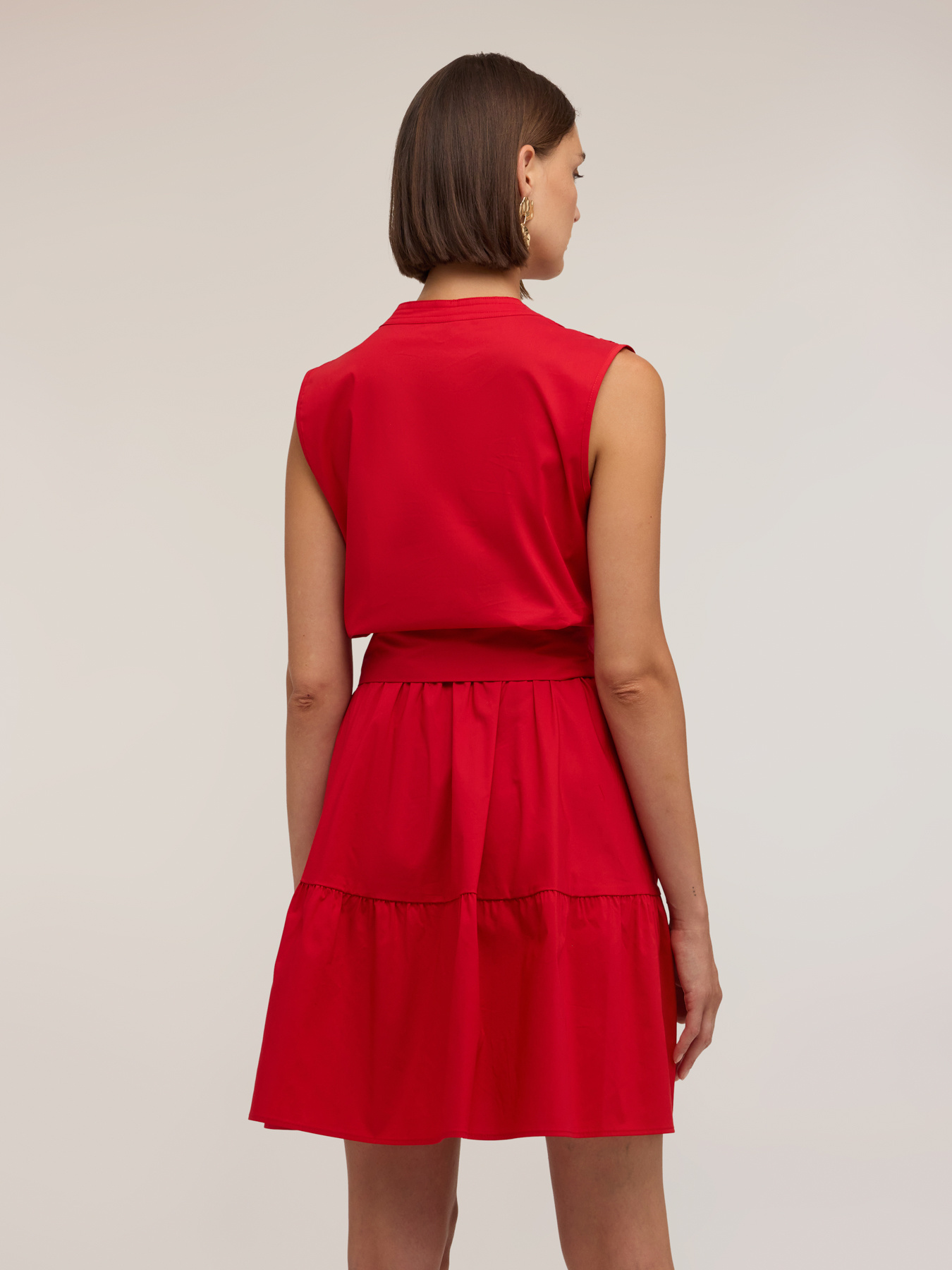 A-line poplin dress with bow image number 1