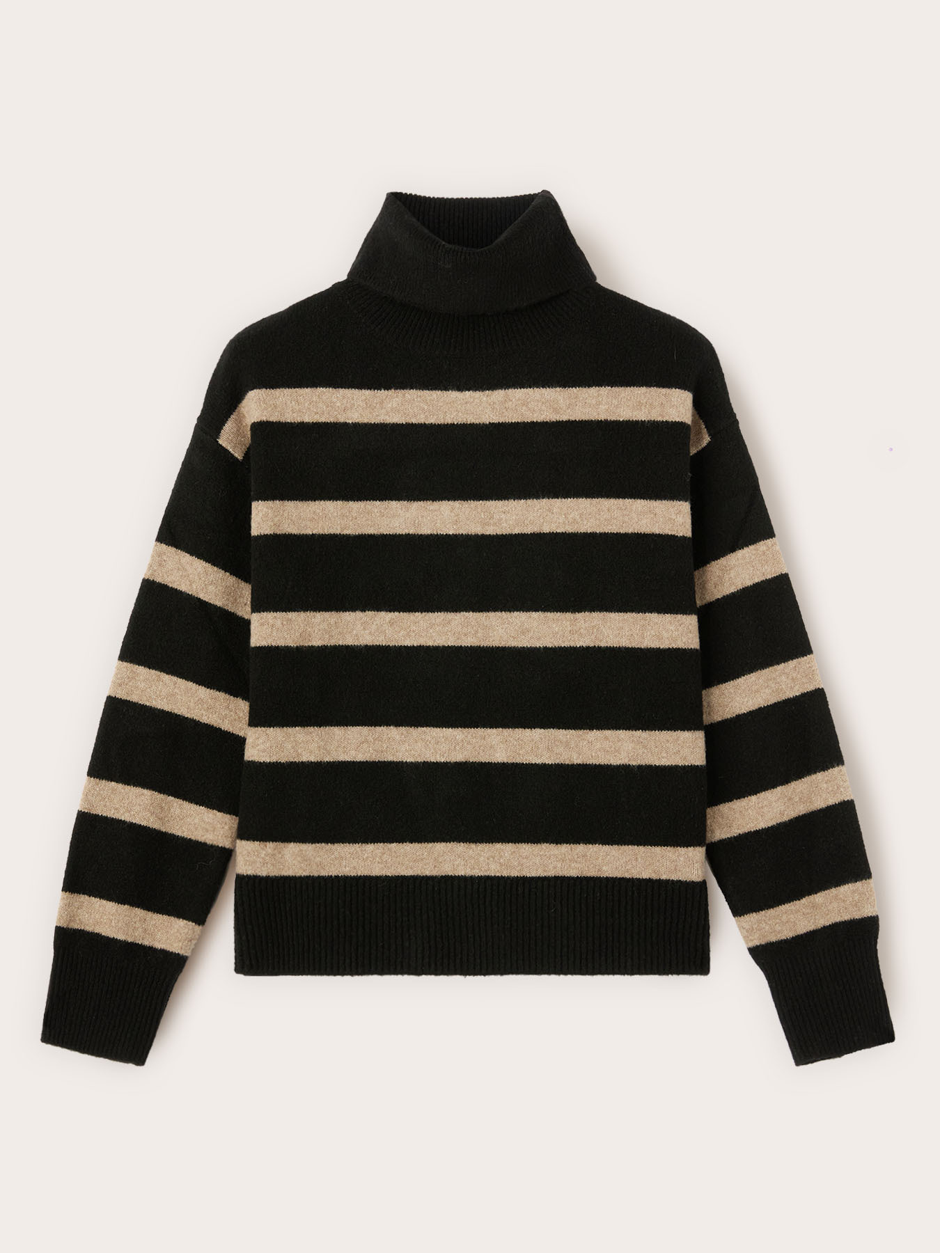 Pulover cu guler &icirc;nalt &icirc;n dungi image number 4