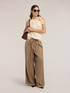 Wide-leg pleated lyocell trousers image number 0