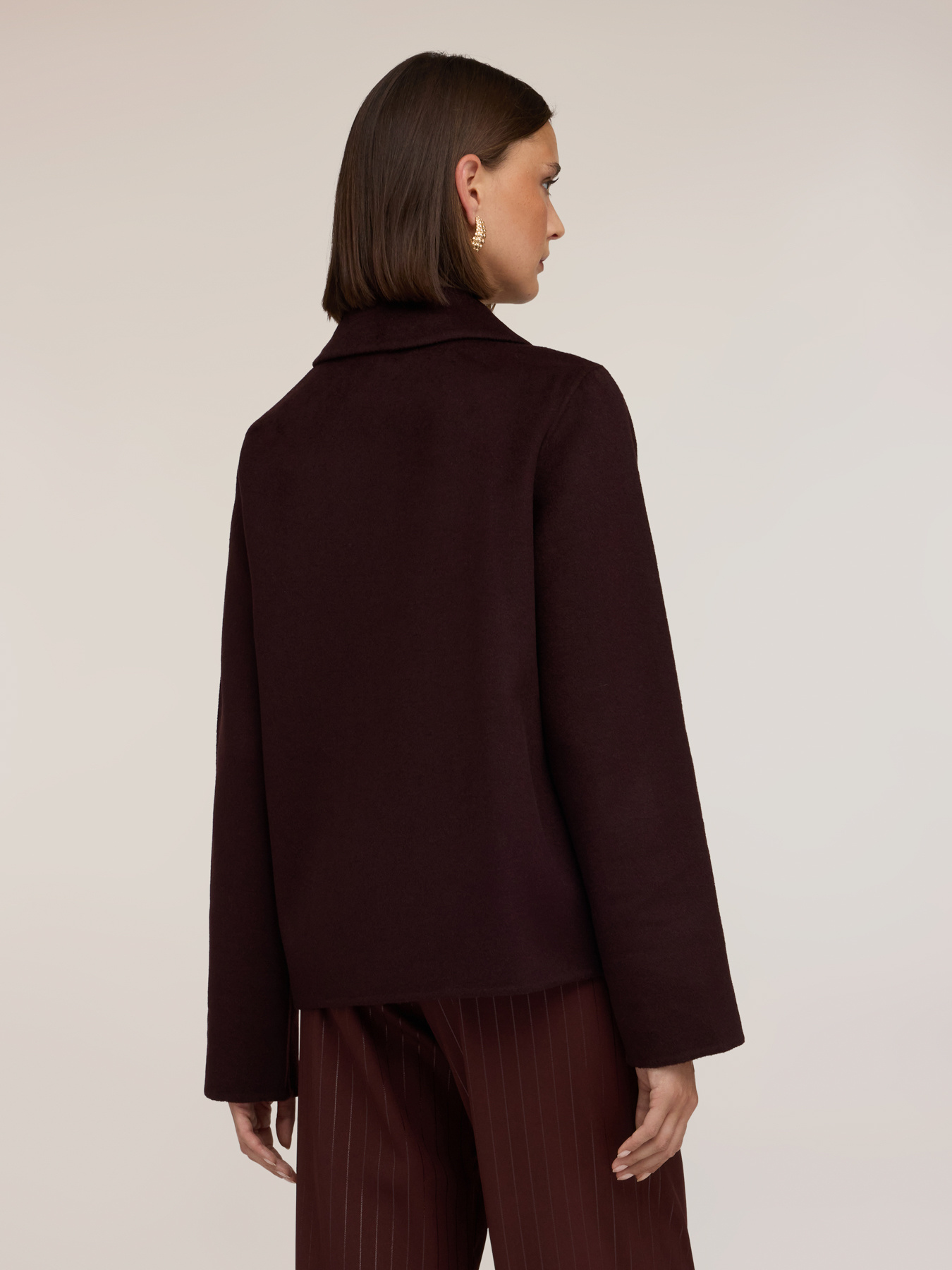 Manteau court crois&eacute; en m&eacute;lange de laine image number 1